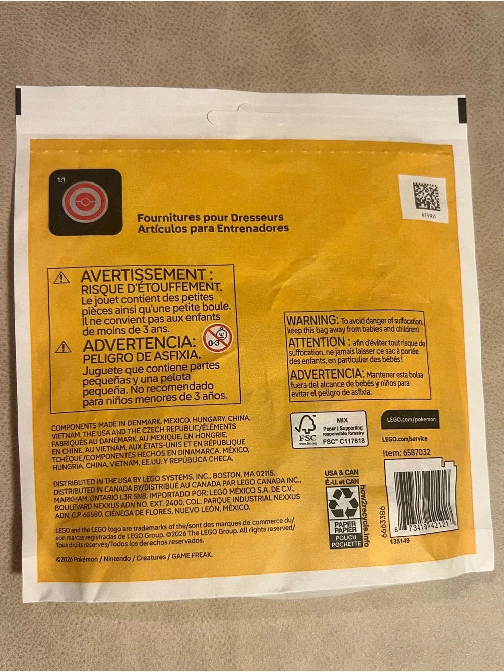 LEGO Pokémon Trainer Supplies Building Set 30730